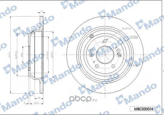 Диск тормозной HYUNDAI Genesis (13-) задний (1шт.) MANDO. Артикул MBC030074