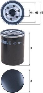 Масляный фильтр Mahle. Артикул OC 194
