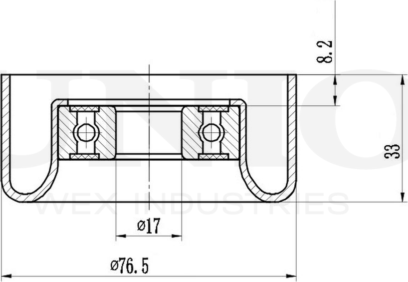 Ролик поликлинового ремня натяжной (Unio). Артикул TNS-10180