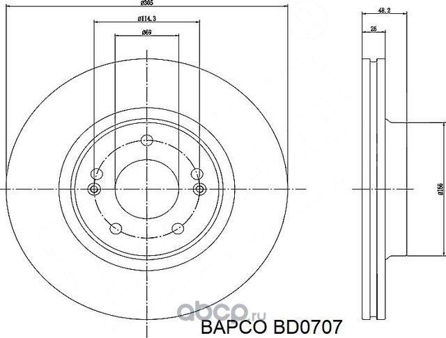 Тормозные диски BD0707, (Bapco). Артикул BD0707