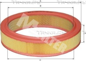 Воздушный фильтр MFilter для Volkswagen Santana 1981-1984. Артикул A 123