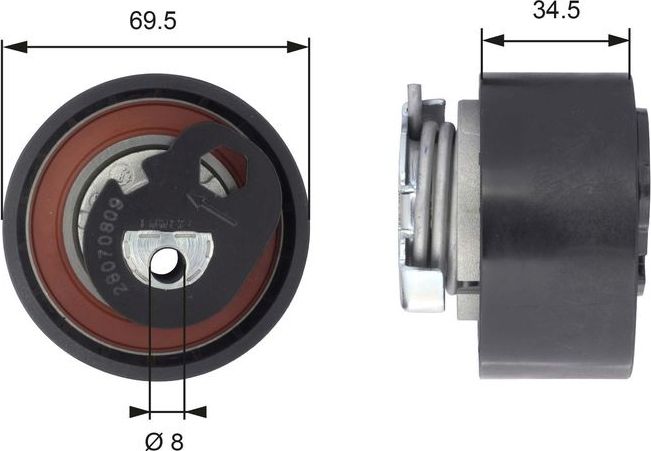 Натяжной ролик (натяжитель) ремня ГРМ Gates PowerGrip®. Артикул T43200
