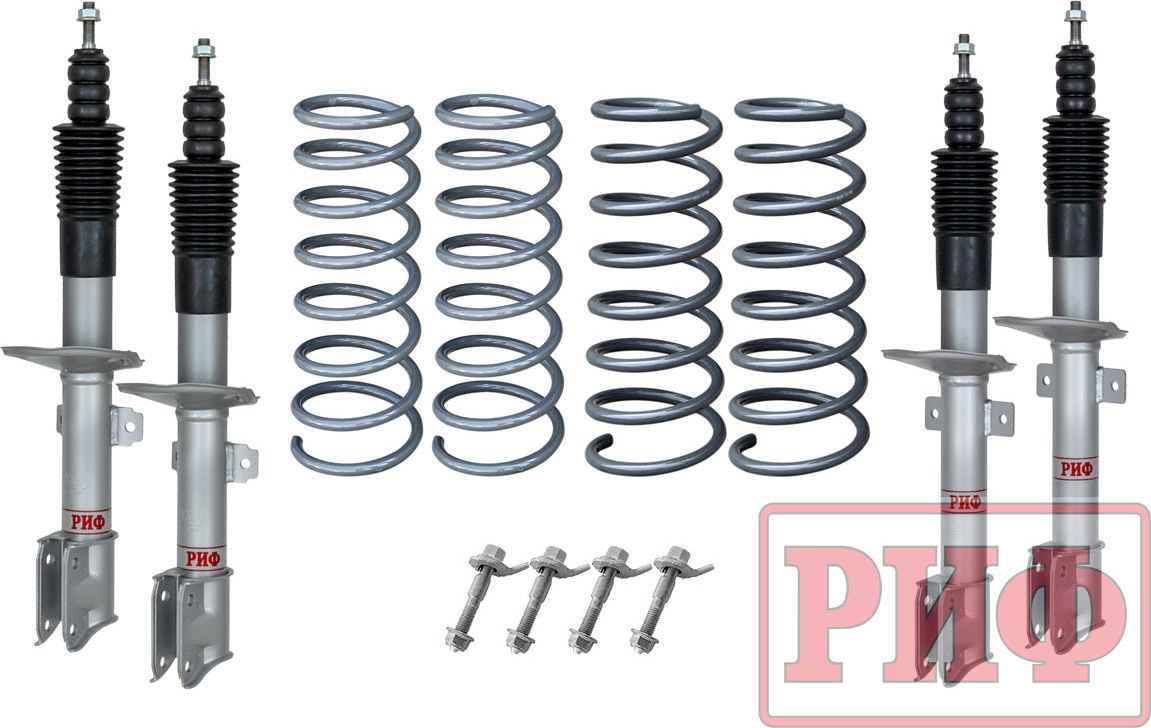 Лифт-комплект РИФ для Renault Duster 4х4 2010-2022, лифт 20 мм. Артикул RIF-DUS-B-G