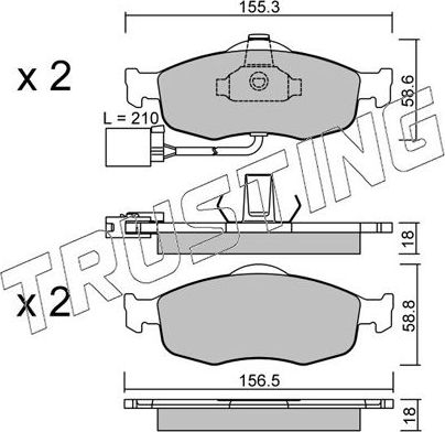 Тормозные колодки Trusting передние для Ford Scorpio II 1994-1998. Артикул 148.1