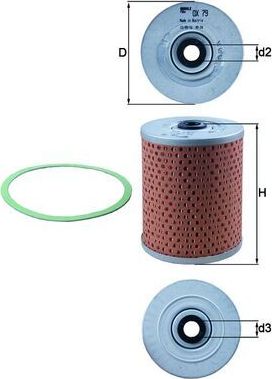 Масляный фильтр Mahle. Артикул OX 79D