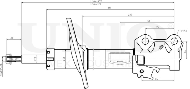 Амортизатор подвески (Unio). Артикул SAB-10099