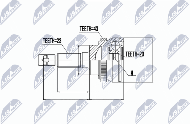 Шрус внутренний (граната) NTY. Артикул NPZ-SU-031