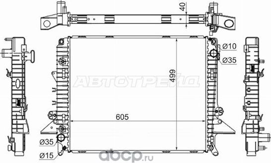 РАДИАТОР RANGE ROVER SPORT  DISCOVERY III 2.7TD 0 (SAT). Артикул LR000104D