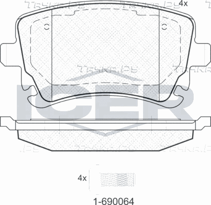 Тормозные колодки Icer задние для Audi A6 allroad II (C6) 2006-2011. Артикул 181674-204