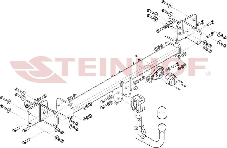 Фаркоп Steinhof для Mercedes-Benz E-Класс W213 (седан)/S213 (универсал), (в т.ч. All-Terrain) 2016-2026. Артикул M-176