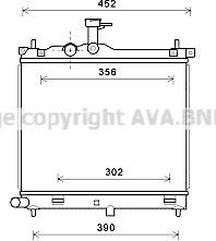 Радиатор охлаждения двигателя AVA. Артикул HYA2291