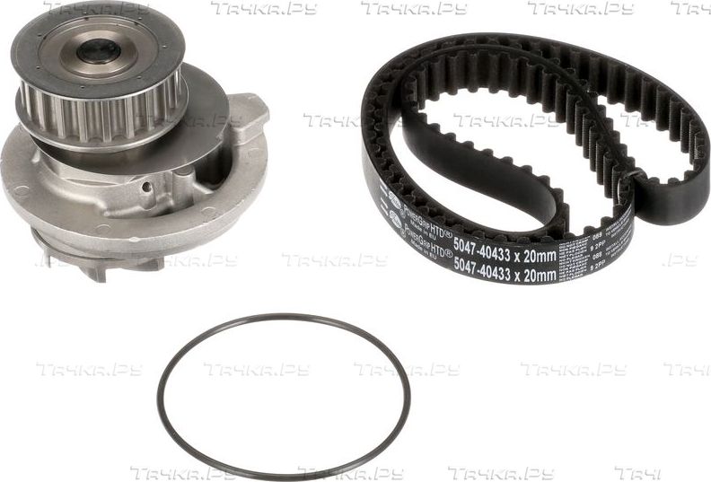 Помпа (водяной насос) с комплектом ремня ГРМ Gates PowerGrip® для Opel Calibra 1989-1997. Артикул KP25047