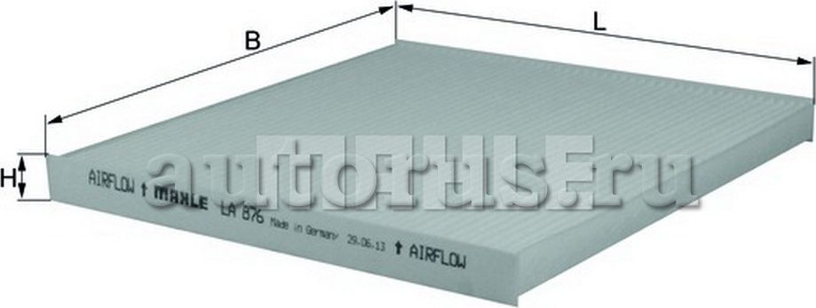 Салонный фильтр Mahle-Knecht. Артикул LA 876