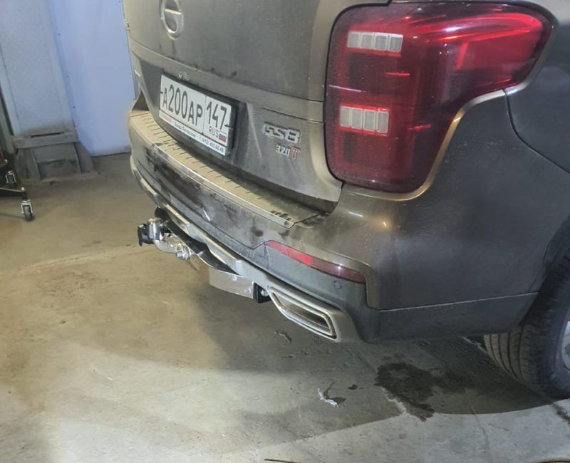 Фаркоп Baltex для GAC GS8 I 2019-2023 с нержавеющей накладкой. Фланцевое крепление. Артикул 289194