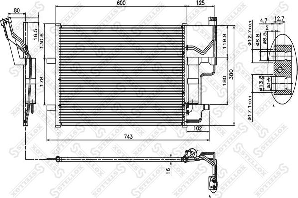 Радиатор кондиционера (конденсатор) Stellox. Артикул 10-45118-SX