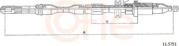 Трос ручника (тросик ручного тормоза) Cofle. Артикул 11.5751