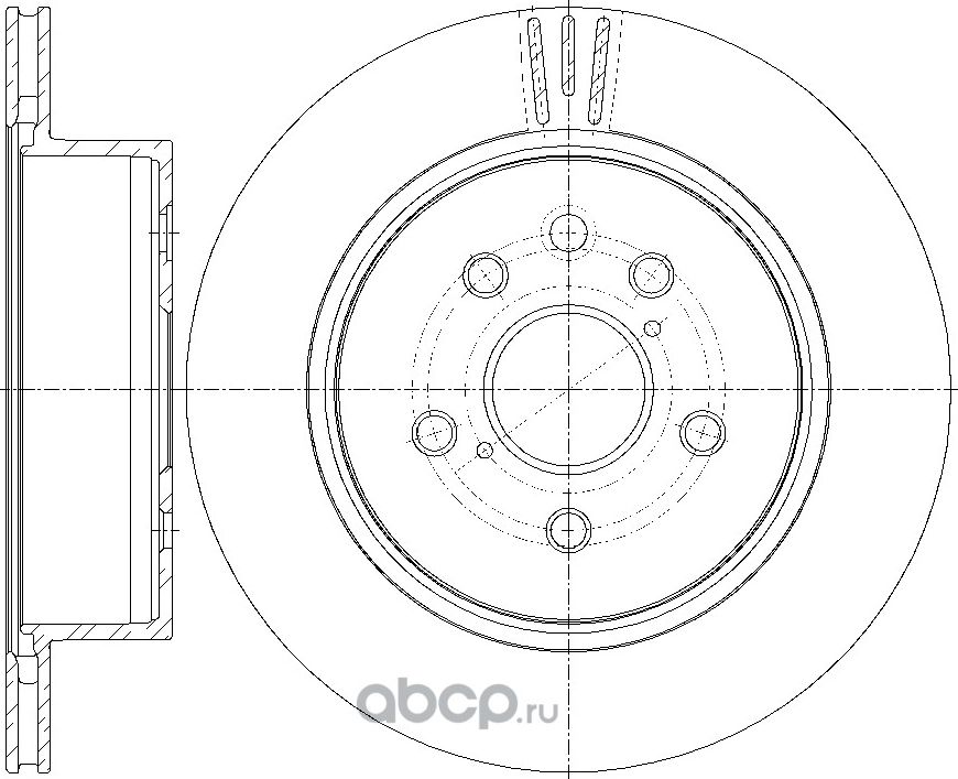 Диск тормозной вентилируемый (G-Brake). Артикул GR20384