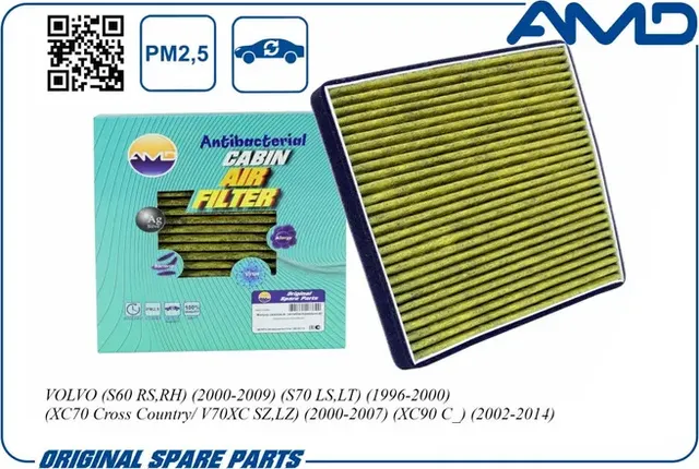 Фильтр салонный (антибактериальный, угольный) (AMD). Артикул AMDFC794A