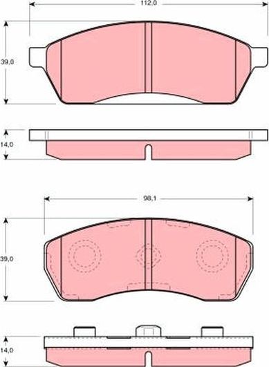 Тормозные колодки TRW передние для Subaru Vivio 1992-1995. Артикул GDB3068