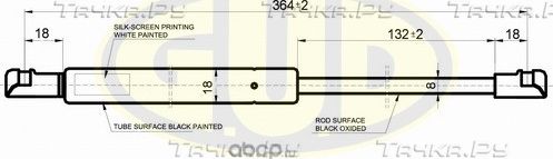 АМОРТИЗАТОР БАГАЖНИКА VOL S 80 05/98- 310N L=364/132MM G.U.D GGS020528 G.U.D.. Артикул GGS020528