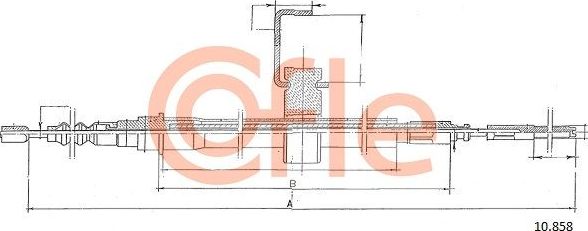 Трос ручника (тросик ручного тормоза) Cofle. Артикул 92.10.858