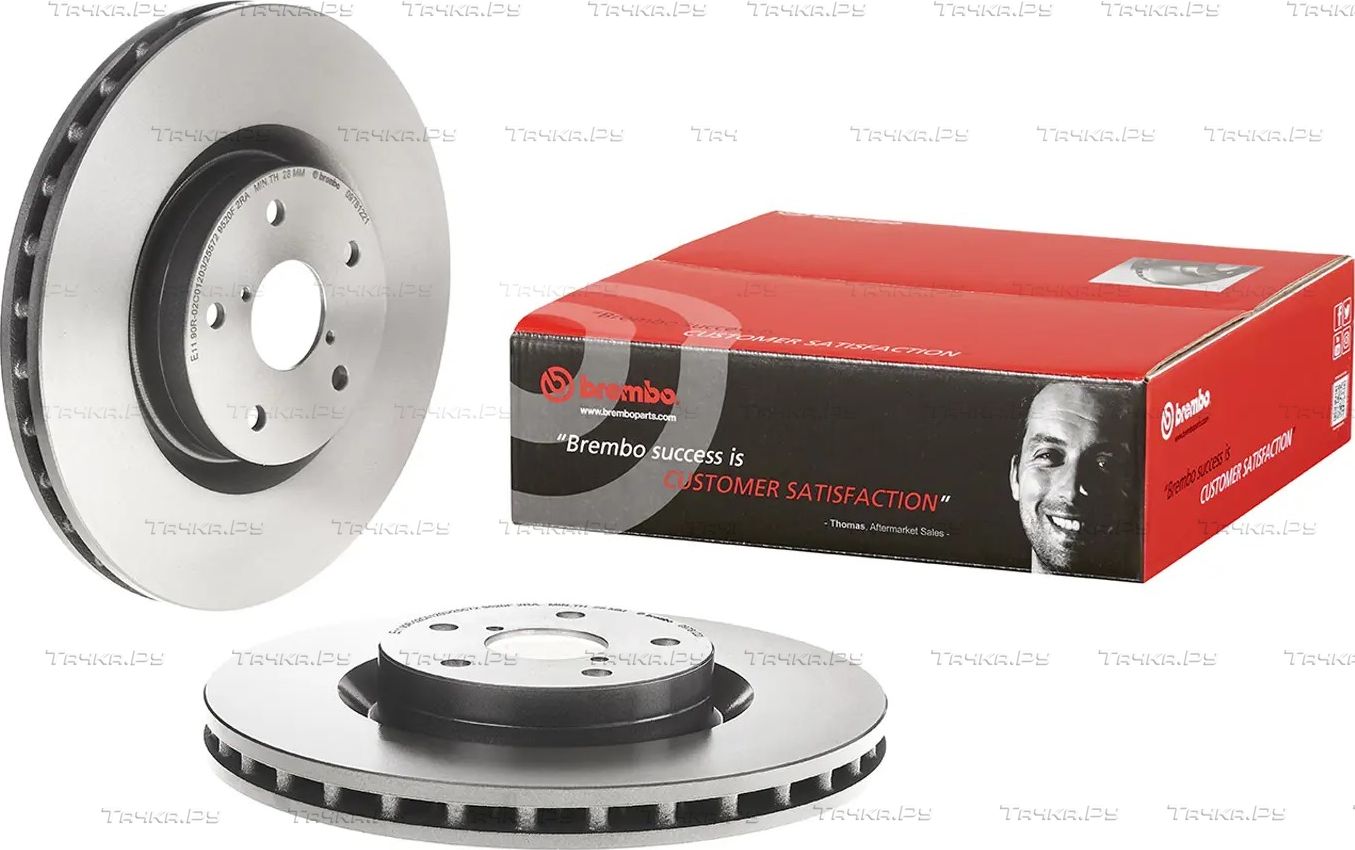 Тормозной диск Brembo PRIME LINE - UV Coated передний для Subaru WRX I 2014-2017. Артикул 09.7812.21