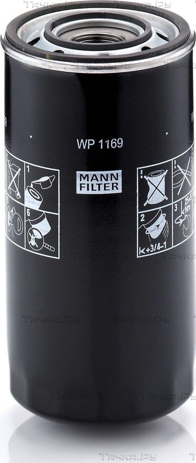 Масляный фильтр Mann-Filter для IVECO EuroStar 1993-2002. Артикул WP 1169