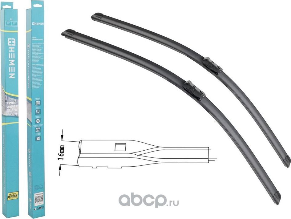 Щётки стеклоочистителя комплект 2шт. hemen 650/650 мм (hp6565b216) Hemen. Артикул HP6565B216