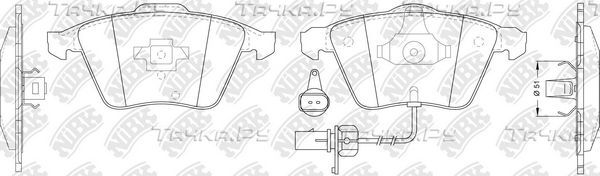 Тормозные колодки NiBK передние для Audi A6 allroad II (C6) 2006-2011. Артикул PN0352W