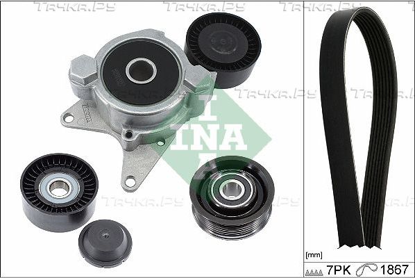 Приводной ремень поликлиновой с роликами (комплект) Ina для Toyota RAV4 III (XA30) 2006-2013. Артикул 529 0401 10