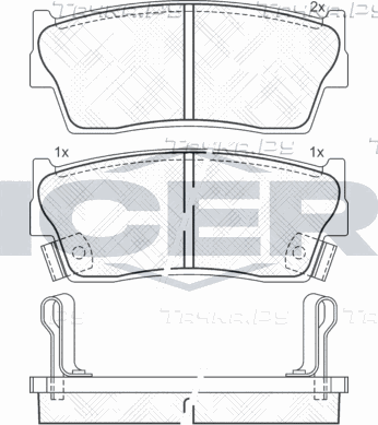 Тормозные колодки Icer передние для Suzuki X-90 1995-1997. Артикул 141002