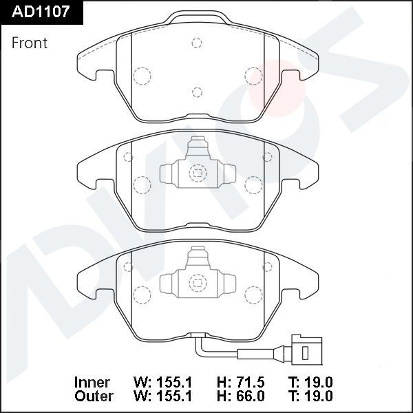 Тормозные колодки Advics. Артикул AD1107