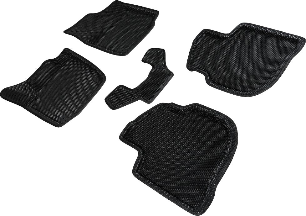 Коврики Seintex 3D EVA соты для салона Skoda Rapid II 2020-2026 ЧЕРНЫЕ. Артикул 95162