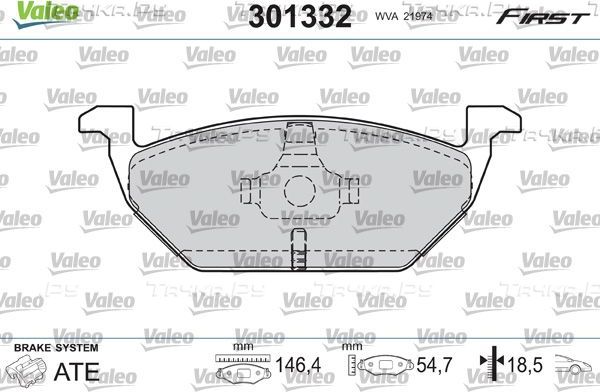Тормозные колодки Valeo First передние для Skoda Fabia II 2010-2014. Артикул 301332