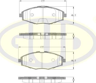 Тормозные колодки G.U.D. передние для Chery Sweet (QQ) 2004-2014. Артикул GBP069600