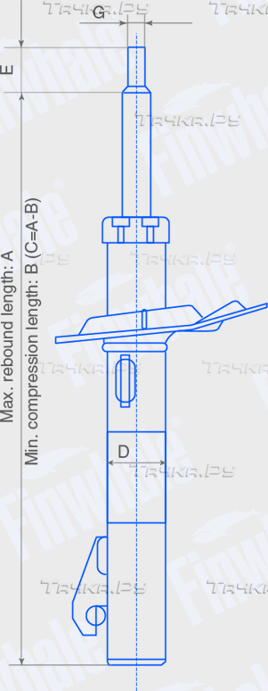 Амортизатор Finwhale передний правый для Mazda 5 I (CR) 2005-2010. Артикул 13095GR