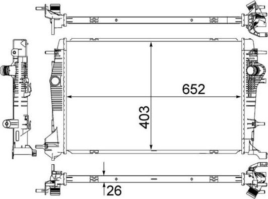 Радиатор охлаждения двигателя Mahle Behr. Артикул CR 857 000S
