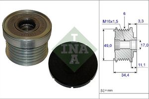 Муфта генератора обгонная Ina для BMW 5 V (E60/E61) 2004-2010. Артикул 535 0183 10