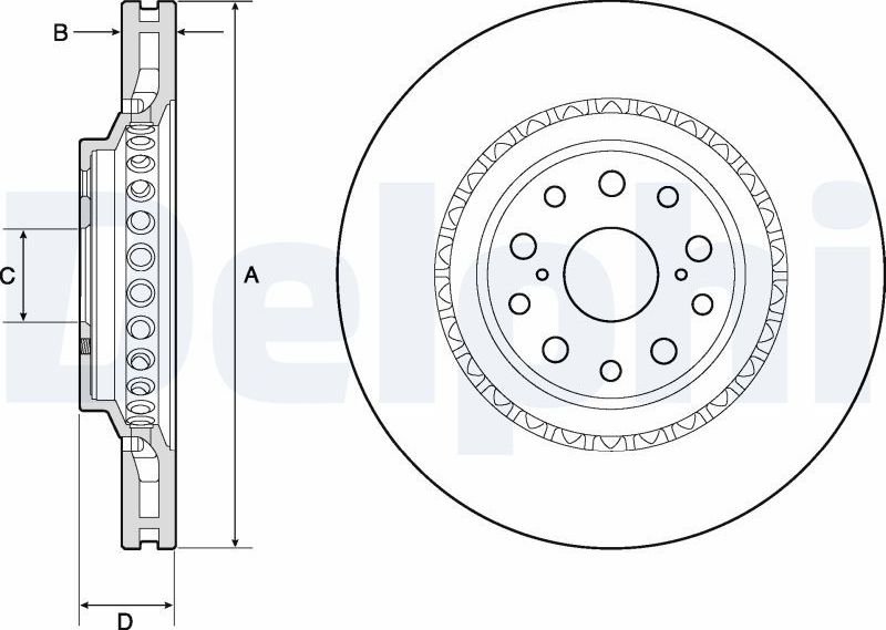 Тормозной диск Delphi. Артикул BG9186C