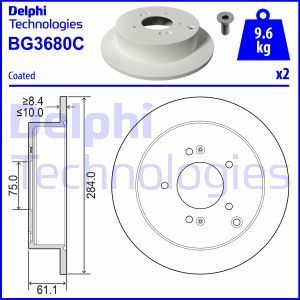 Тормозной диск Delphi. Артикул BG3680C