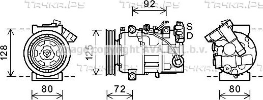 Компрессор кондиционера AVA для Renault Grand Scenic III 2009-2015. Артикул RTAK489