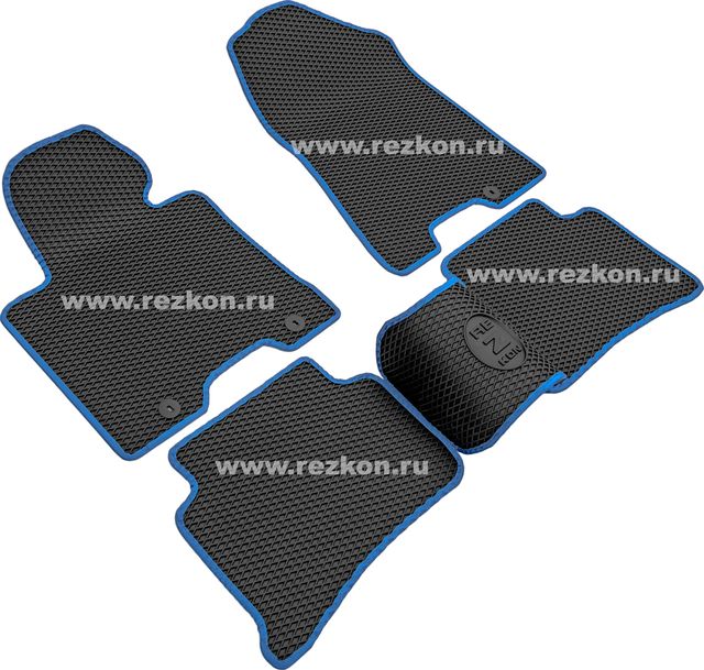 Коврики Rezkon EVA для салона Kia Sportage IV 2016-2026 Синий кант. Артикул 9021040303