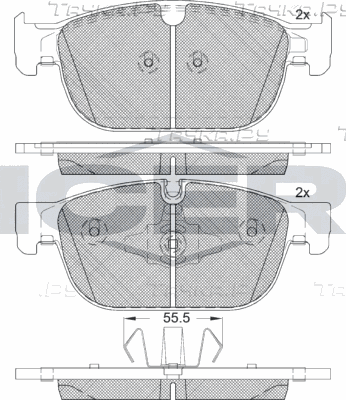Тормозные колодки Icer передние для Volvo XC60 II 2017-2026. Артикул 182272