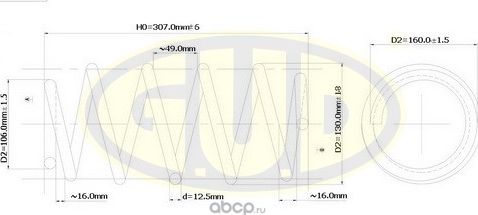 Пружина подвески G.U.D.. Артикул GCS063482