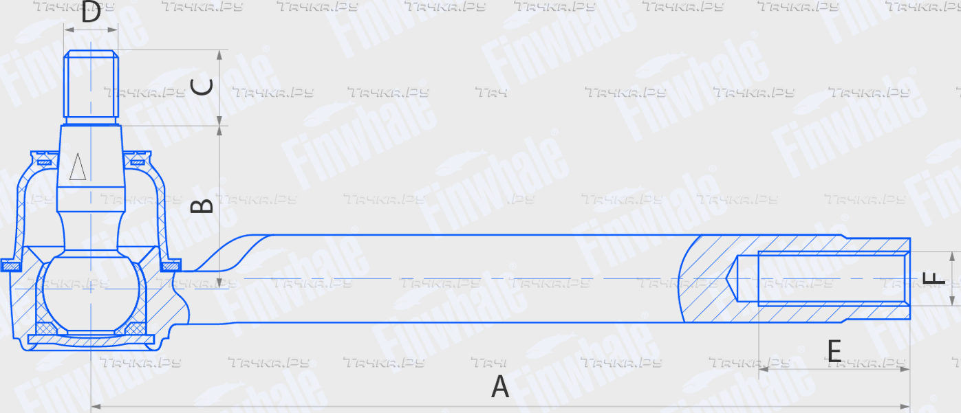 Наконечник рулевой тяги Finwhale левый для Chevrolet Aveo I 2003-2012. Артикул TRE720
