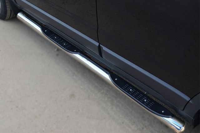 Защита порогов RusStal труба d76 с накладкой (вариант 3) для Opel Antara 2012-2026. Артикул OAT-0013693