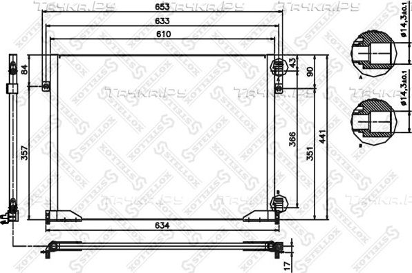 Радиатор кондиционера (конденсатор) Stellox. Артикул 10-45479-SX