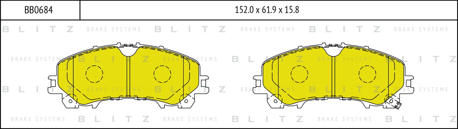 Колодки тормозные дисковые передние (Blitz). Артикул BB0684