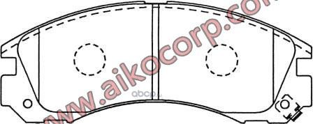 Колодки MITSUBISHI Airtrek, Delica, Galant, Lancer, Outlander, Pajero, RVR (1994 (Aiko). Артикул PF3233