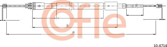 Трос ручника (тросик ручного тормоза) Cofle задний правый/левый для Citroen C3 I 2002-2010. Артикул 92.10.4714